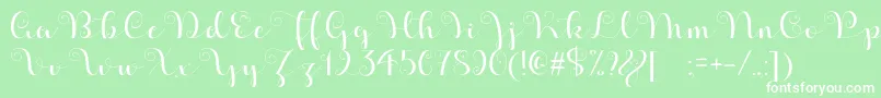 ApplesScriptDemo Font – White Fonts on Green Background