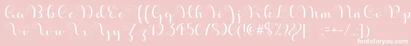 Шрифт ApplesScriptDemo – белые шрифты на розовом фоне