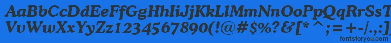 CooperBoldItalicBt Font – Black Fonts on Blue Background