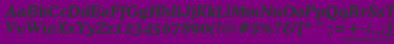 CooperBoldItalicBt-fontti – mustat fontit violetilla taustalla