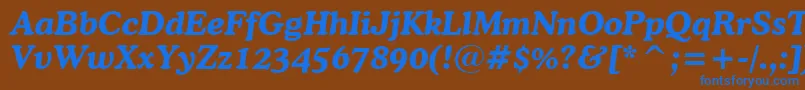 Шрифт CooperBoldItalicBt – синие шрифты на коричневом фоне