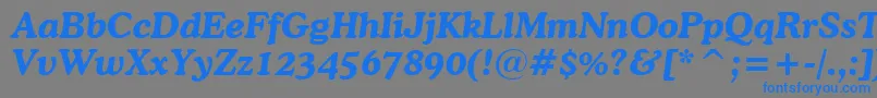 CooperBoldItalicBt-Schriftart – Blaue Schriften auf grauem Hintergrund