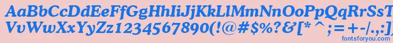 CooperBoldItalicBt Font – Blue Fonts on Pink Background