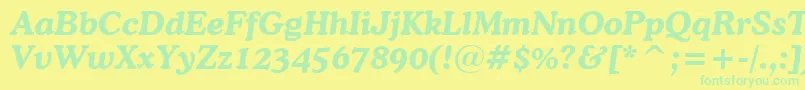 CooperBoldItalicBt-Schriftart – Grüne Schriften auf gelbem Hintergrund
