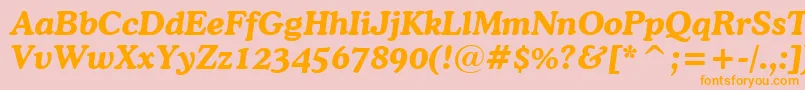 CooperBoldItalicBt Font – Orange Fonts on Pink Background