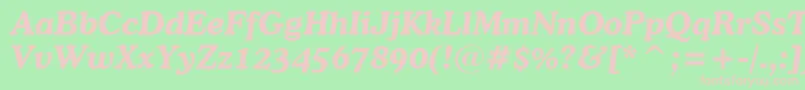 Police CooperBoldItalicBt – polices roses sur fond vert