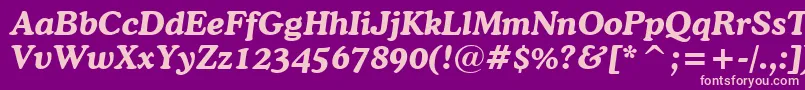 CooperBoldItalicBt Font – Pink Fonts on Purple Background