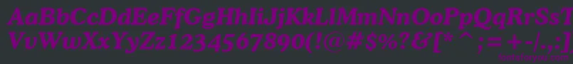 CooperBoldItalicBt Font – Purple Fonts on Black Background
