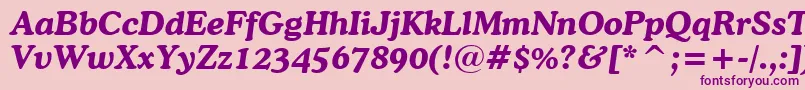 CooperBoldItalicBt Font – Purple Fonts on Pink Background