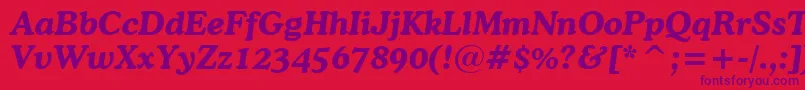 CooperBoldItalicBt Font – Purple Fonts on Red Background