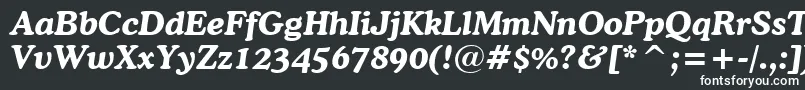 Шрифт CooperBoldItalicBt – белые шрифты на чёрном фоне