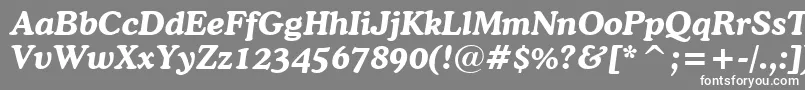 フォントCooperBoldItalicBt – 灰色の背景に白い文字