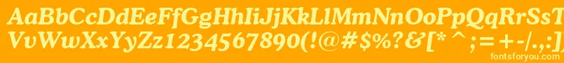 CooperBoldItalicBt Font – Yellow Fonts on Orange Background