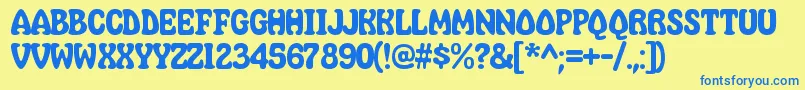 MahavishnuRegular Font – Blue Fonts on Yellow Background