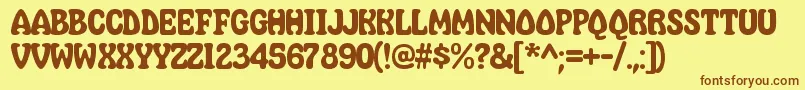 MahavishnuRegular Font – Brown Fonts on Yellow Background