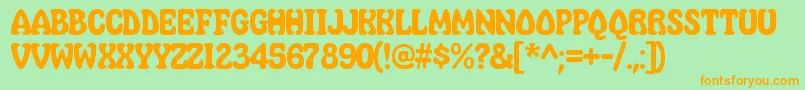 MahavishnuRegular Font – Orange Fonts on Green Background