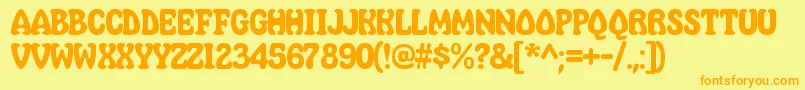 MahavishnuRegular Font – Orange Fonts on Yellow Background