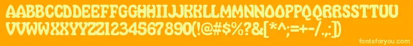 MahavishnuRegular Font – Yellow Fonts on Orange Background