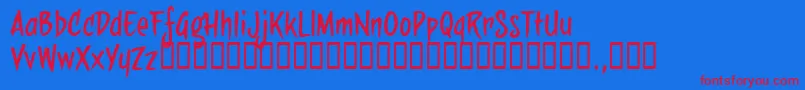 Sbbtrial Font – Red Fonts on Blue Background