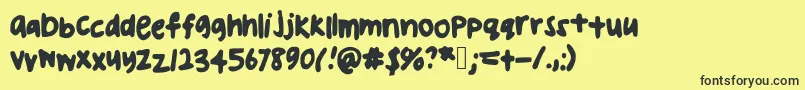 Uglyhandwriting Font – Black Fonts on Yellow Background