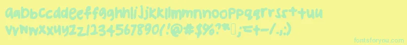 Uglyhandwriting Font – Green Fonts on Yellow Background