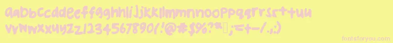 Uglyhandwriting Font – Pink Fonts on Yellow Background