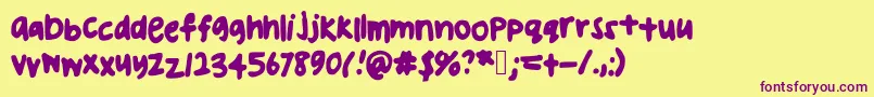 Uglyhandwriting Font – Purple Fonts on Yellow Background