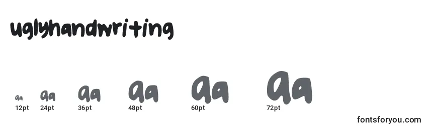 Uglyhandwriting Font Sizes