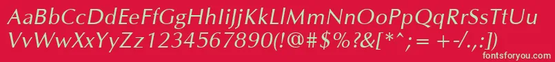 フォントOklahomaOblique – 赤い背景に緑の文字