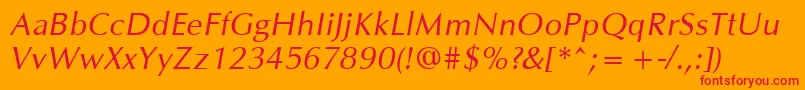 フォントOklahomaOblique – オレンジの背景に赤い文字