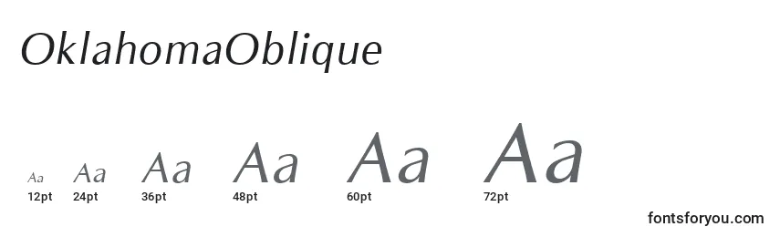 Размеры шрифта OklahomaOblique