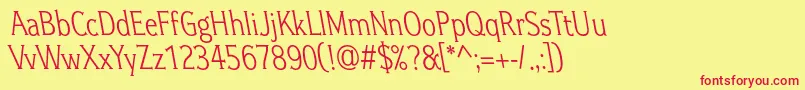 Idealgothicoblique Font – Red Fonts on Yellow Background
