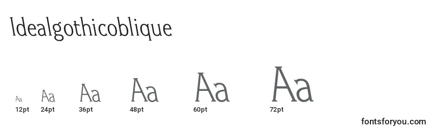 Idealgothicoblique Font Sizes