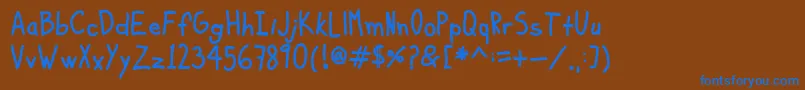 KiddoSoupBold Font – Blue Fonts on Brown Background