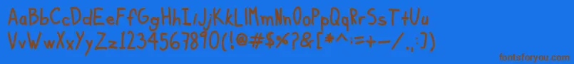 KiddoSoupBold Font – Brown Fonts on Blue Background