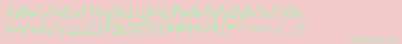 KiddoSoupBold Font – Green Fonts on Pink Background