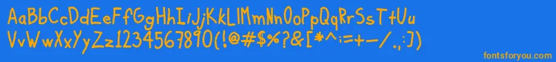 KiddoSoupBold Font – Orange Fonts on Blue Background