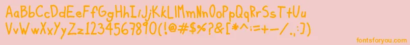 KiddoSoupBold Font – Orange Fonts on Pink Background