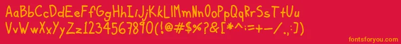 KiddoSoupBold Font – Orange Fonts on Red Background