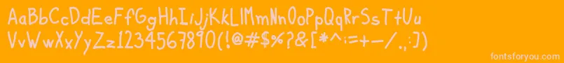 KiddoSoupBold Font – Pink Fonts on Orange Background