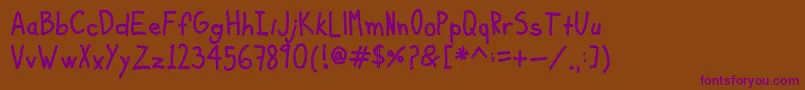 KiddoSoupBold Font – Purple Fonts on Brown Background