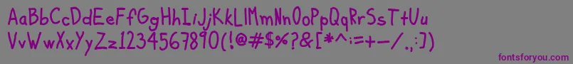 KiddoSoupBold Font – Purple Fonts on Gray Background