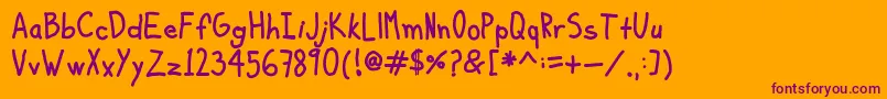 KiddoSoupBold Font – Purple Fonts on Orange Background