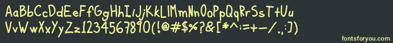KiddoSoupBold Font – Yellow Fonts on Black Background