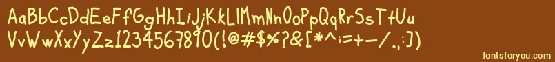 KiddoSoupBold Font – Yellow Fonts on Brown Background