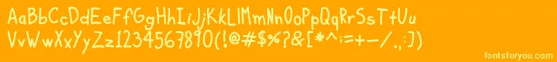 KiddoSoupBold Font – Yellow Fonts on Orange Background