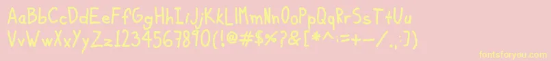 KiddoSoupBold Font – Yellow Fonts on Pink Background