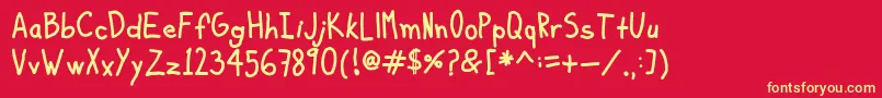 KiddoSoupBold Font – Yellow Fonts on Red Background