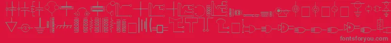 Carrelectronicdingbats Font – Gray Fonts on Red Background