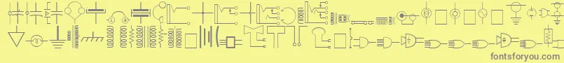 Weitere Informationen zur Carrelectronicdingbats-Schriftart Carrelectronicdingbats-Schriftart – Graue Schriften auf gelbem Hintergrund